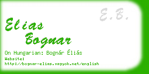 elias bognar business card