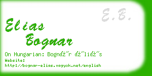 elias bognar business card